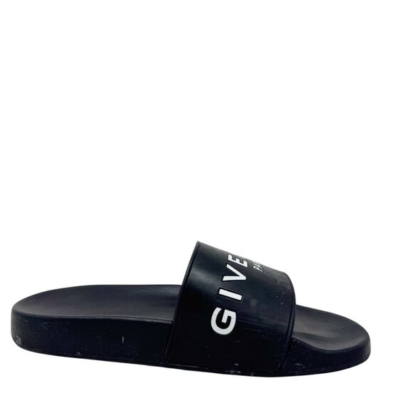 Givenchy Black Platform Rubber Logo Slide On Pool Sandal Flip Flop womens 37 7 - Picture 5 of 13